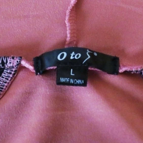 O to S Two-Piece Athleisure Pink‎ Zip-Up Hoodie & Black Leggings w/ Mesh De - Picture 11 of 11